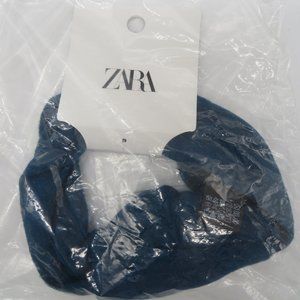NWT ~ ZARA grupo INDITEX Women's Head Band, Medium,‎ Teal Knot Solid Pattern